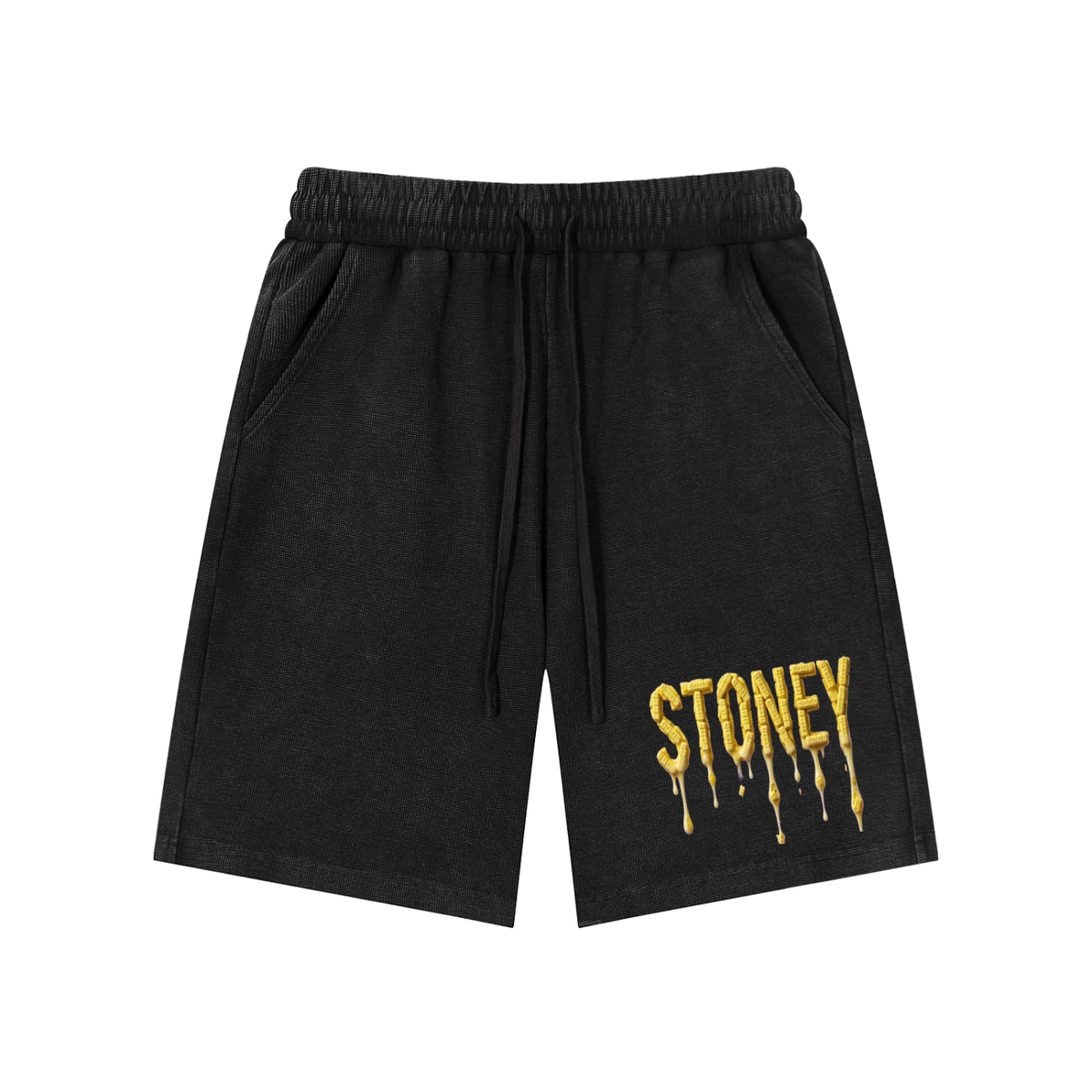 "Stoney Benzos" Mineral Wash Waffle Knit Shorts
