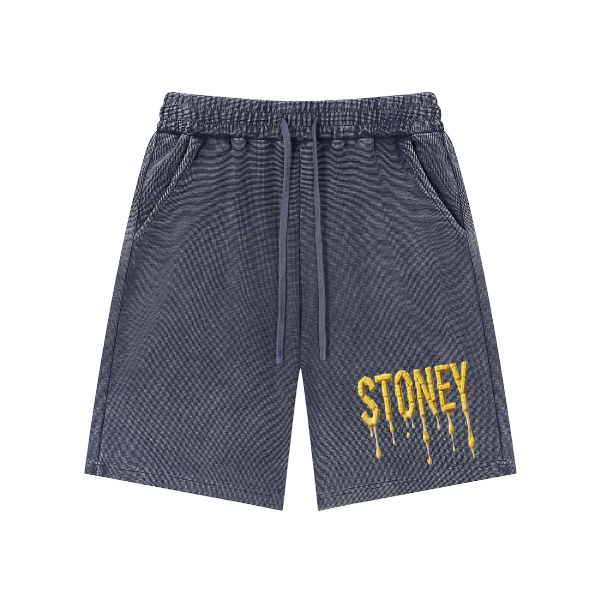 "Stoney Benzos" Mineral Wash Waffle Knit Shorts