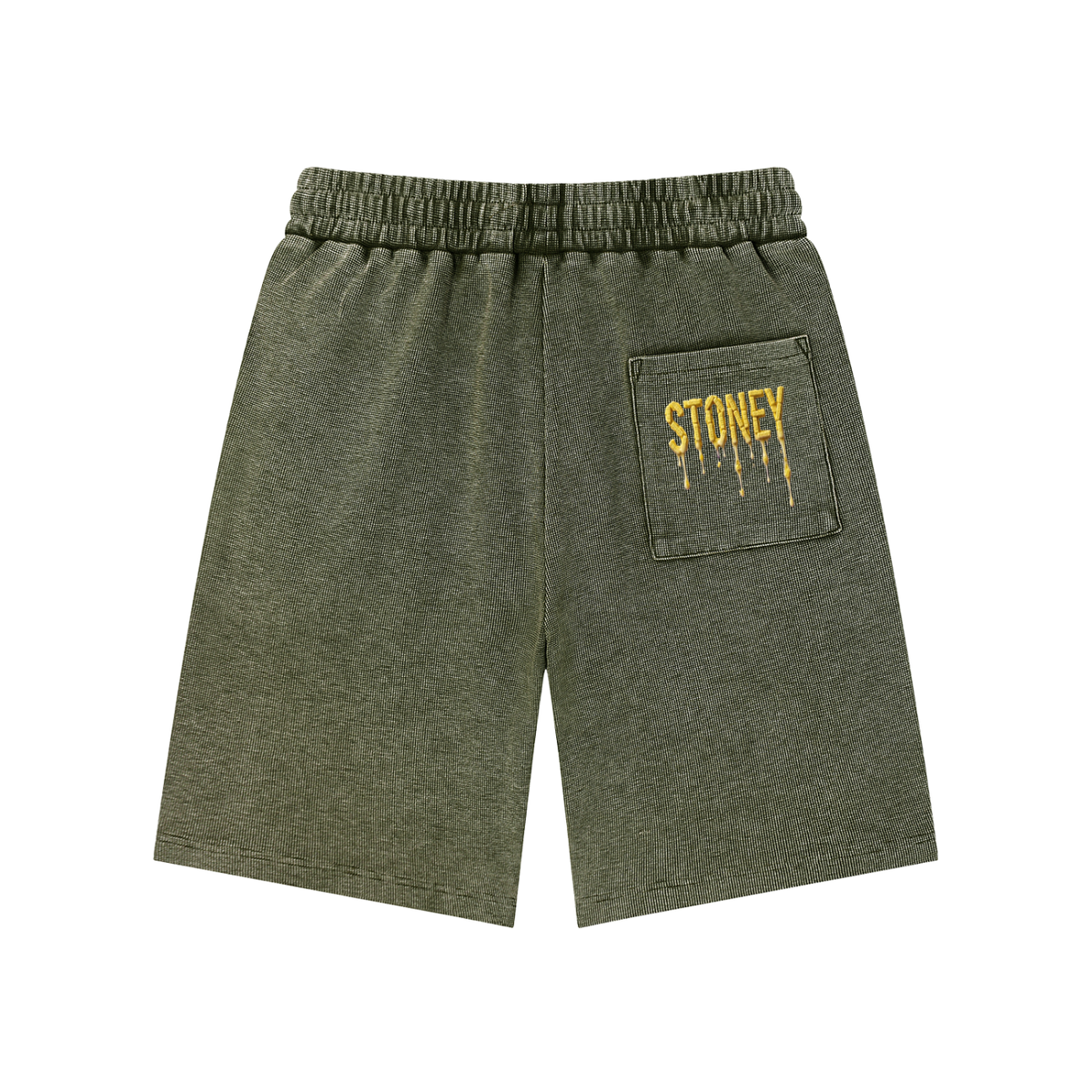 "Stoney Benzos" Mineral Wash Waffle Knit Shorts