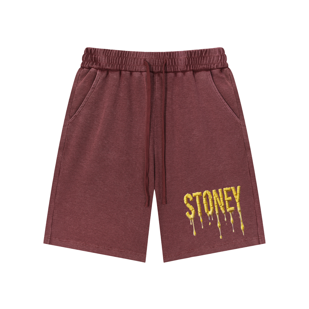 "Stoney Benzos" Mineral Wash Waffle Knit Shorts