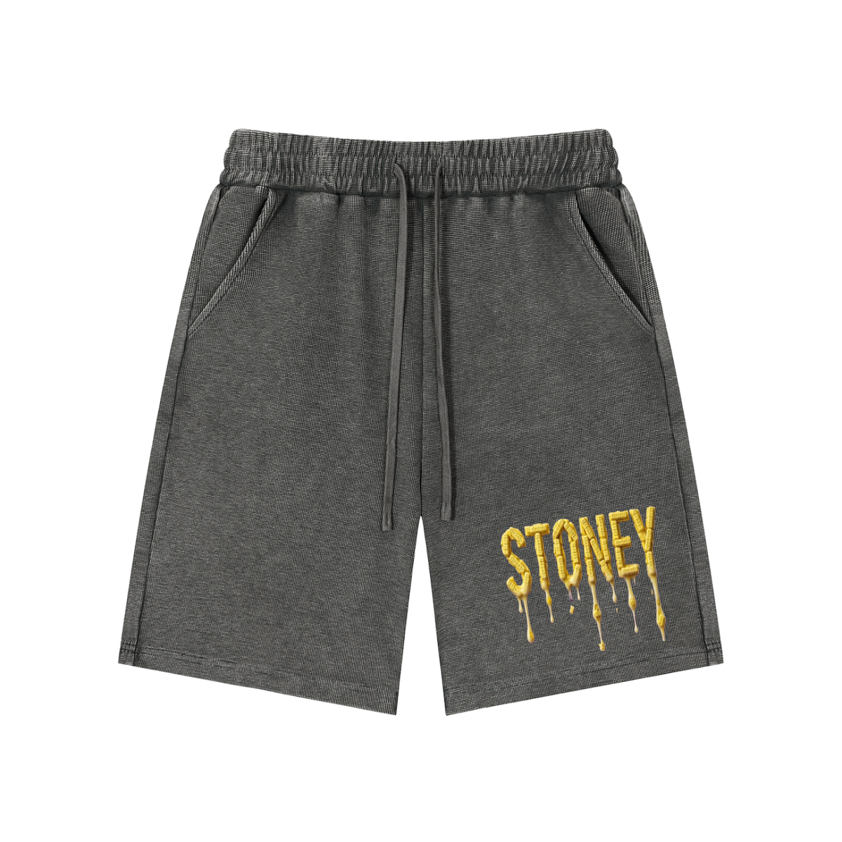"Stoney Benzos" Mineral Wash Waffle Knit Shorts